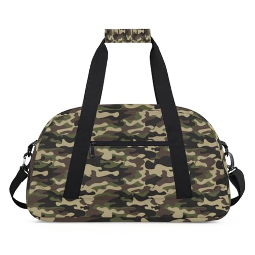 Sporttasche für Damen und Herren, Camouflage-Muster, 24 l, für Wochenende, Übernachtungstasche, Reisetasche, Turnbeutel für Kinder, Mädchen, Jungen, farbe, (24L) UK, Taschen-Organizer von TropicalLife