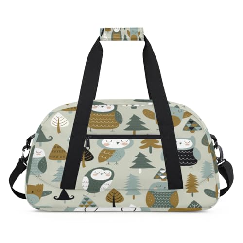 Sporttasche für Damen und Herren, Cartoon-Eule, 24 l, Reisetasche, Reisetasche, Turnbeutel für Kinder, Mädchen, Jungen, farbe, (24L) UK, Taschen-Organizer von TropicalLife