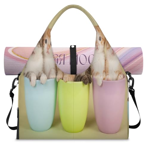 Sporttasche für Kätzchen, Katzen, Damen, Herren, Katze, Wochenende, Übernachtung, mit Schuhfach, Schultertasche, Gepäcktasche für Yoga, Fitnessstudio, Reisen, farbe, L, Taschen-Organizer Sporttasche für Kätzchen, Katzen, Damen, Herren, Katze, Wochenende, Übernachtung, mit Schuhfach, Schultertasche, Gepäcktasche für Yoga, Fitnessstudio, Reisen, farbe, L, Taschen-Organizer von TropicalLife
