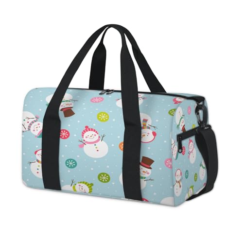 Sporttasche mit niedlichem Schneemann und Schneeflocken, für Weihnachten, Wochenende, Übernachtung, Reisetasche, für Kinder, Mädchen, Jungen, Damen, Herren von TropicalLife