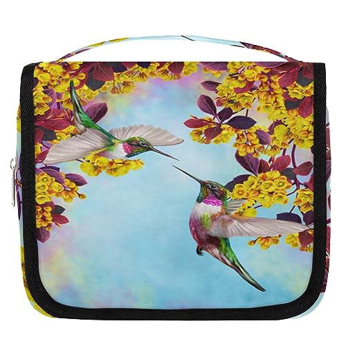 Spring Bird Kolibri Reise-Kulturbeutel für Frauen Männer Vogel Waschbeutel Tasche Hängende Toilettenartikel Kosmetik Make-up Organizer, farbe, 4.7 L, Taschen-Organizer von TropicalLife