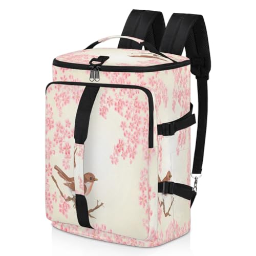 Spring Flowers Bird Sport Duffel Rucksack für Männer Frauen, Vogel Wochenendtasche mit Schuhfach Tote Übernachtungstasche 47,5L für Sport Gym Reisen, farbe, 47.5L, Taschen-Organizer von TropicalLife