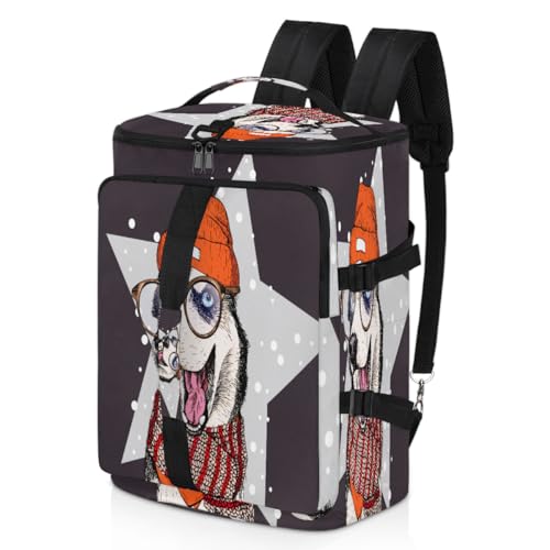 Star Husky Dog Sport Duffel Rucksack für Männer Frauen, Hund Lustige Wochenendtasche mit Schuhfach Tote Übernachtung Tasche 47,5L für Sport Gym Reisen, farbe, 47.5L, Taschen-Organizer von TropicalLife