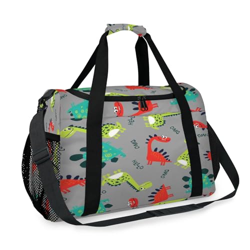 Süße Dinosaurier-Reisetasche für Mädchen, Jungen, Damen, Herren, lustige Dino-Wochenende, Übernachtungstasche, Schultertasche, Handtasche, für Reisen, Sport, Fitnessstudio von TropicalLife