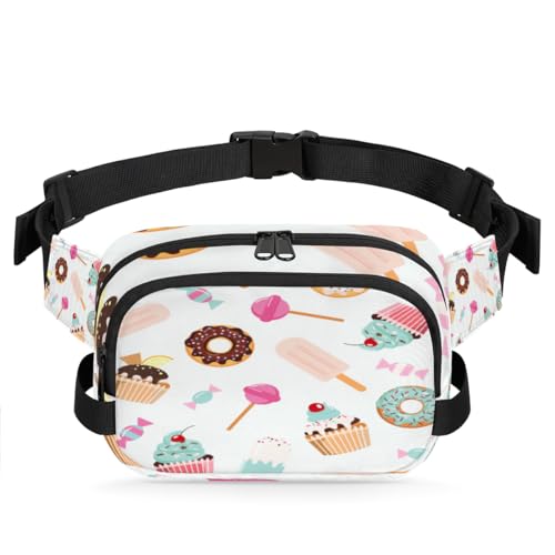 Süße Donut-Bauchtasche für Damen, Herren, Mädchen, Jungen, Kinder, niedliche Kuchen, Bauchtasche, Laufen, Sport, Wandern, Geldbörse, Gürteltasche, farbe, XL, Taschen-Organizer von TropicalLife