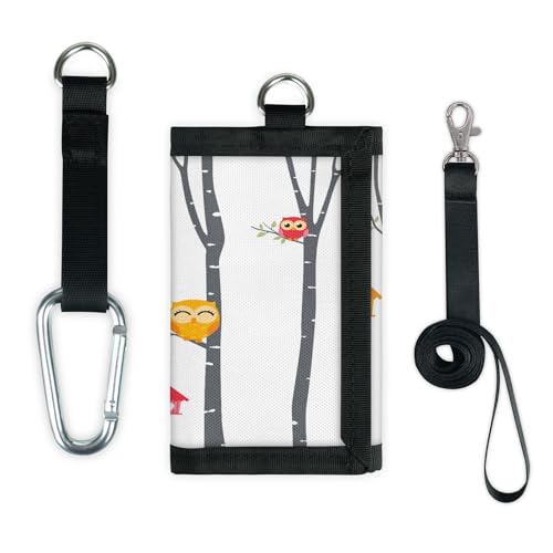 Süße Eule Baum Ast Geldbörse Slim Kleine Tasche Geld Organizer Tasche Eule Leicht Tragbar Kleingeld Geldbörse von TropicalLife
