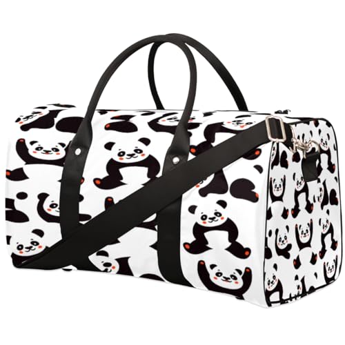 Süße Panda-Reisetasche für Damen, Herren, Kinder, Mädchen, Jungen, Panda-Design, 22,7 l, Wochenendtasche, Übernachtungstasche, Schultertasche, Gepäcktasche für Sport, Fitnessstudio, Reisen, farbe, von TropicalLife