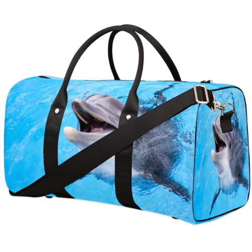 Süße Reisetasche für Damen, Herren, Kinder, Mädchen, Jungen, Delfin, 22,7 l, Wochenendtasche, Übernachtungstasche, Schultertasche, Gepäcktasche für Sport, Fitnessstudio, Reisen, farbe, 22.7 L, von TropicalLife