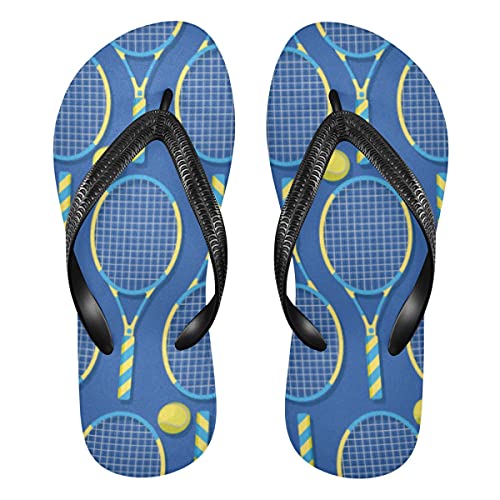 Tennis Sport Ball Damen Flip Flops Unisex Erwachsene Flip Flops Zehensteg Flip Flop Größe XS Sommer Sandale für Herren, mehrfarbig, 38.5/41 EU von TropicalLife