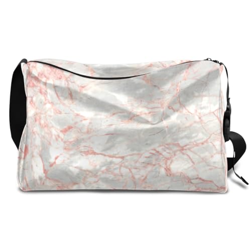 Textur Marmor Muster Leder Duffle Bag für Mann Frau Jungen Mädchen, Marmor Wochenende Übernachtung Sport Turnbeutel Reisetasche Single Schulter Crossbody Handtasche, farbe, 18.5L, Taschen-Organizer von TropicalLife