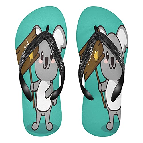 Tier Hello Koala Zitat Damen Flip Flops Unisex Erwachsene Flip Flops Zehensteg Flip Flop Größe XS Sommer Sandale für Herren, mehrfarbig, 33/34 EU von TropicalLife