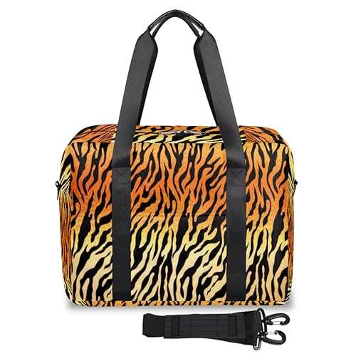Tiger Leopard Print Travel Duffel Bags for Women Men Animal Leopard Weekend Overnight Bag 32L Large Cabin Holdall Tote Bag for Travel Sports Gym, farbe, 32 L, Taschen-Organizer von TropicalLife
