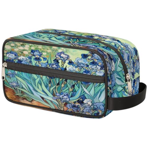 Tragbare Reise Kulturbeutel Kunst Malerei Blume Floral Make-up Organizer Tasche Waschbeutel Große Toilettenartikel Kosmetik Fall für Frauen Männer Mädchen Junge, mehrfarbig, 10.5x4.4x5.3inch von TropicalLife