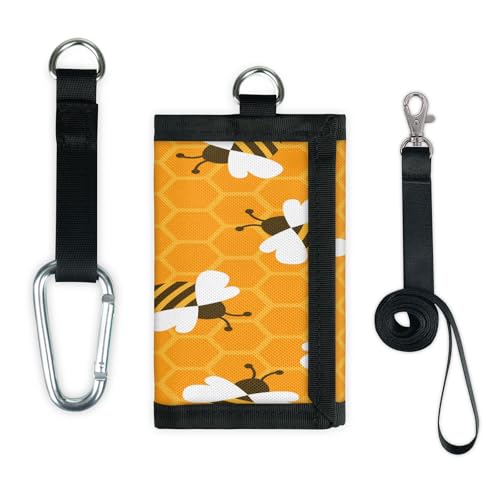 TropicalLife Bee Wallet Slim Small Pocket Money Organizer Bag Bee with Honey Lightweight Portable Change Purse von TropicalLife