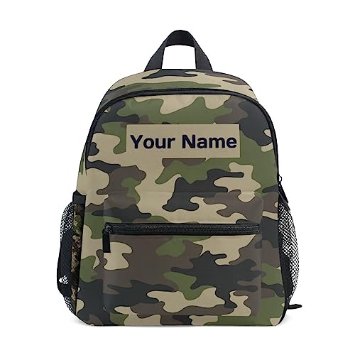 TropicalLife Benutzerdefinierte Kinder Kleinkind Mini Rucksack für Mädchen Jungen Klassischer Camo Print Personalisierte Kinderrucksäcke Schultasche mit Kindername, Klassischer Camouflage-Druck, von TropicalLife