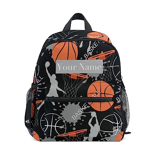 TropicalLife Benutzerdefinierte Kinder Kleinkind Mini Rucksack für Mädchen Jungen Sport Basketball Spieler Muster Personalisierte Kinder Rucksäcke Schultasche mit Kind Name, von TropicalLife