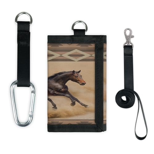 TropicalLife Boho Ethnische Laufpferd Geldbörse Slim Small Pocket Geld Organizer Tasche Leicht Tragbar Kleingeld Geldbörse von TropicalLife