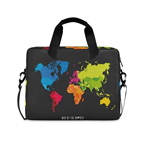 TropicalLife Colorful World Map Laptop Bag 16 inch, Portable Sleeve Briefcase Laptop Case Notebook Computer Carrying Case Bag for Women Men von TropicalLife