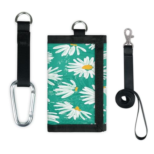 TropicalLife Daisy Flower Wallet Slim Small Pocket Money Organizer Bag Flower Pattern Lightweight Portable Change Purse von TropicalLife