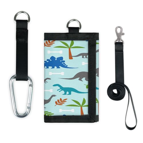 TropicalLife Dinosaurier-Geldbörse, schmal, klein, Geldbeutel, niedlicher Dino-Druck, leicht, tragbar, Kleingeldbörse von TropicalLife