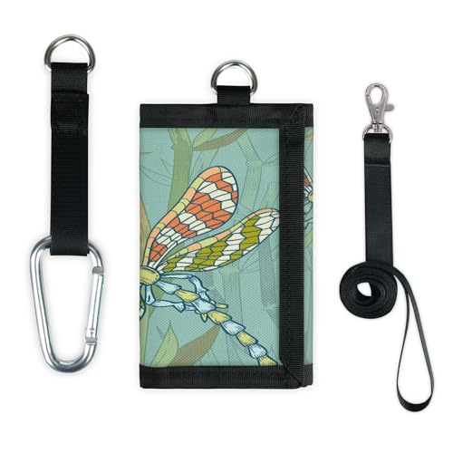TropicalLife Dragonflys Pflanzen Geldbörse Slim Small Pocket Geld Organizer Tasche Libellen Leicht Tragbar Kleingeld Geldbörse von TropicalLife