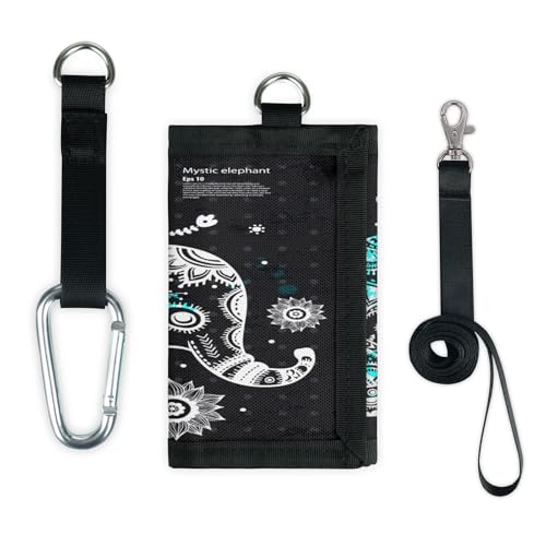 TropicalLife Elefant Geldbörse Slim Kleine Tasche Geld Organizer Tasche Ethno Mandala Elefant Leicht Tragbar Kleingeld Geldbörse von TropicalLife