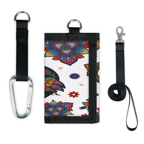 TropicalLife Eule Geldbörse Slim Kleine Tasche Geld Organizer Tasche Boho Ethnische Eule Leicht Tragbar Kleingeld Geldbörse von TropicalLife