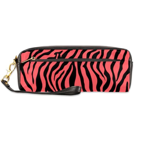 TropicalLife Federmäppchen mit Tiger-Druck, PU-Leder, Stifttasche für Kinder, Mädchen, Jungen, Männer, Frauen, Tiger-Bleistifttasche, Reißverschluss, Schreibwaren, Kosmetik, Make-up-Tasche, farbe, von TropicalLife