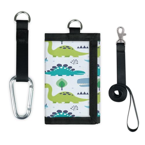 TropicalLife Geldbörse mit Dinosaurier-Muster, schmal, klein, Geldbeutel, Dinosaurier-Design, leicht, tragbar, Kleingeldbörse von TropicalLife