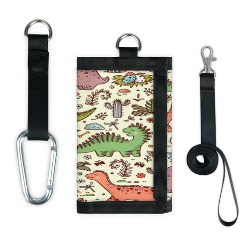 TropicalLife Geldbörse mit Dinosaurier-Muster, schmal, klein, Geldbeutel, Dinosaurier-Druck, leicht, tragbar, Kleingeldbörse von TropicalLife