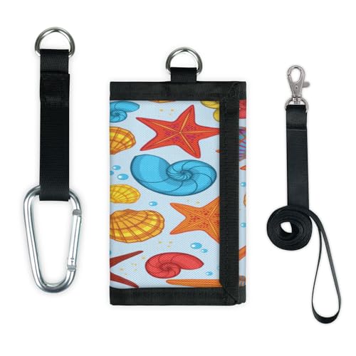 TropicalLife Geldbörse mit Seestern-Muster, schmal, klein, Geldbeutel, leicht, tragbar, Kleingeldbörse von TropicalLife