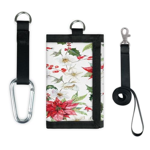 TropicalLife Geldbörse mit Weihnachtsblumen, schmal, klein, Geldbeutel, Weihnachten, leicht, tragbar, Kleingeldbörse von TropicalLife