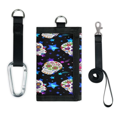 TropicalLife Geldbörse mit buntem Totenkopf-Design, dünn, klein, leicht, tragbar, Kleingeldbörse TropicalLife Geldbörse mit buntem Totenkopf-Design, dünn, klein, leicht, tragbar, Kleingeldbörse von TropicalLife