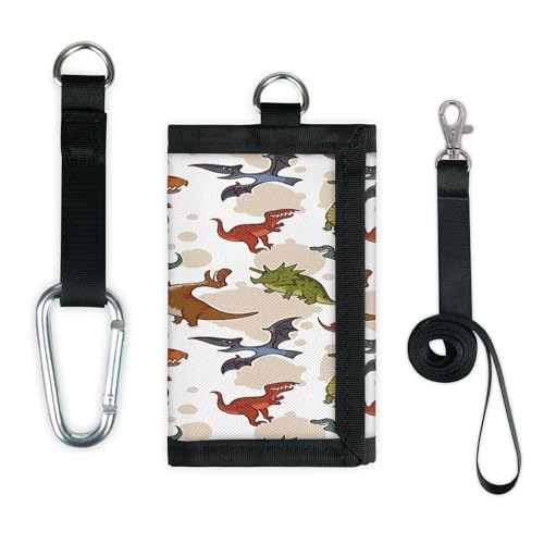 TropicalLife Geldbörse mit niedlichem Dinosaurier-Muster, schmal, klein, Geldbeutel, Farbe, Dinosaurier, leicht, tragbar, Kleingeldbörse von TropicalLife