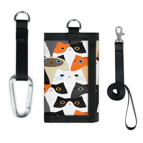 TropicalLife Geldbörse mit niedlichem Katzenmuster, schmal, klein, Geldbeutel, Katzen-Design, leicht, tragbar, Kleingeldbörse von TropicalLife