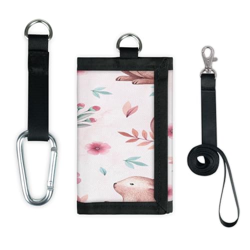 TropicalLife Kaninchen Geldbörse Slim Kleine Tasche Geld Organizer Tasche Vögel Kaninchen Blumen Leicht Tragbar Kleingeld Geldbörse von TropicalLife