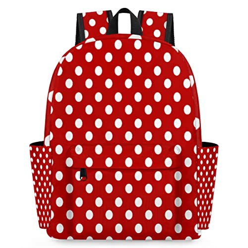 TropicalLife Kinder-Rucksack mit Punkten, Rot, für Mädchen, Jungen, Kinder, Büchertasche, Schule, Reisen, lässiger Tagesrucksack, multi von TropicalLife