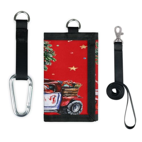 TropicalLife Kranz Autos Weihnachten Geldbörse Slim Kleine Tasche Geld Organizer Tasche Rot Weihnachten Leicht Tragbar Kleingeld Geldbörse von TropicalLife
