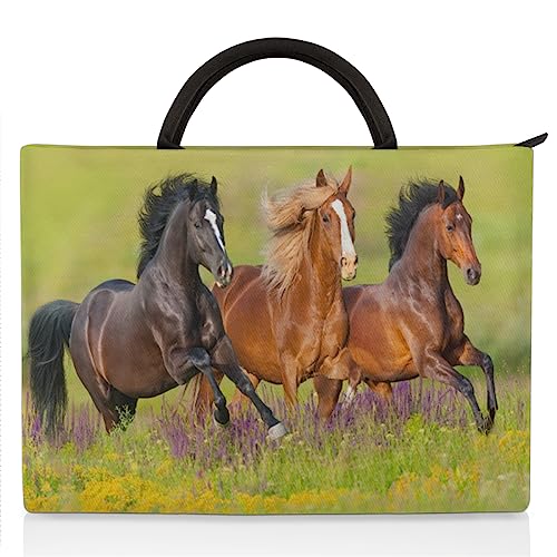 TropicalLife Laptoptasche mit Pferderennaht, für 33-43 cm (13 - 17 Zoll) Pferde Hand Laptop Tasche Aktentasche Messenger Tragetasche, multi, 15-17 in von TropicalLife