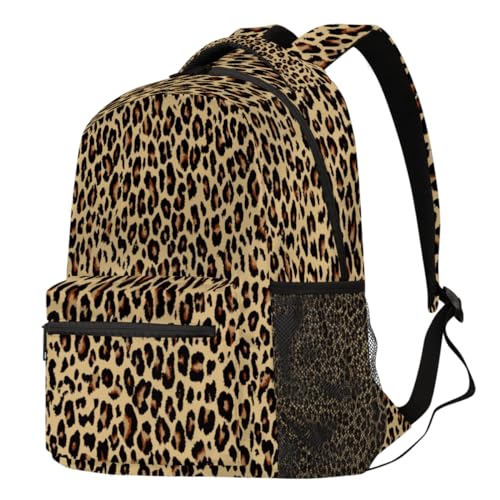 TropicalLife Leopard Rucksack für Herren Damen 21L, Retro Leopard Print Rucksack Schule Büchertasche für Kinder Mädchen Jungen Reise Casual Laptop Tasche Daypack, farbig, 21 L von TropicalLife