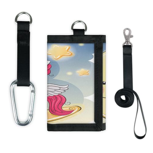 TropicalLife Moon Einhorn Mädchen Geldbörse Slim Kleine Tasche Geld Organizer Tasche Niedliches Einhorn Leicht Tragbar Kleingeld Geldbörse von TropicalLife