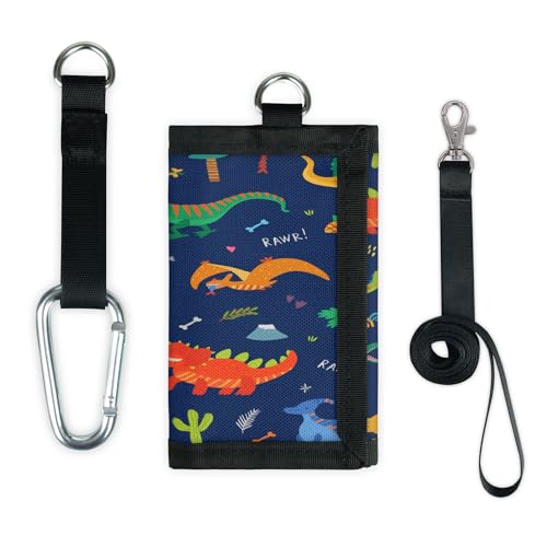 TropicalLife Niedliche Dinosaurier-Cartoon-Geldbörse, schmal, klein, Geldbeutel, Dino, leicht, tragbar, Kleingeldbörse von TropicalLife