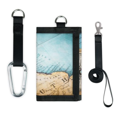 TropicalLife Old Compass Karte Geldbörse Slim Small Pocket Money Organizer Bag Map Lightweight Portable Change Purse von TropicalLife