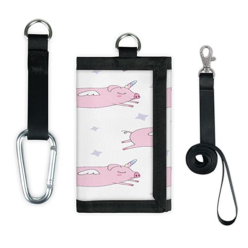 TropicalLife Pigs Unicorn Cute Wallet Slim Small Pocket Money Organizers Bag Pigs Pegasus Lightweight Portable Change Purse von TropicalLife