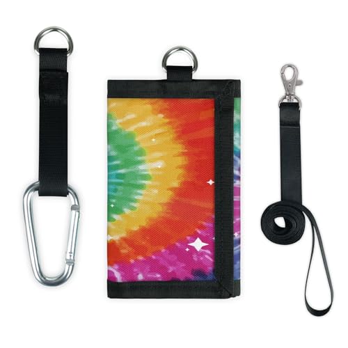 TropicalLife Rainbow Tie Dye Swirl Wallet Slim Small Pocket Money Organizer Bag Lightweight Portable Change Purse von TropicalLife