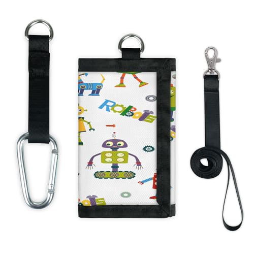 TropicalLife Robots Wallet Slim Small Pocket Money Organizer Bag Cartoon Roboter Lightweight Portable Change Purse von TropicalLife