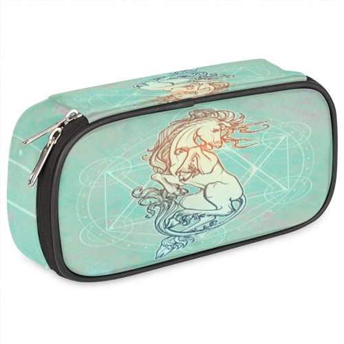 TropicalLife Sacred Unicorn Pencil Cases PU Leather Pen Bag, Mystic Unicorn Pencil Pouch Bag Zipper Stationery Cosmetic Makeup Bags for Kids Girls Boys Men Women, farbe, Einheitsgröße, von TropicalLife