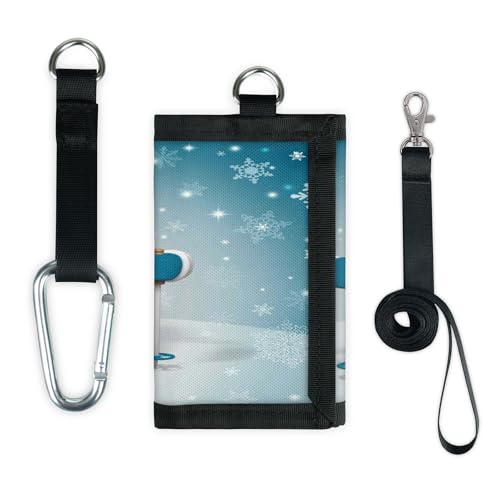 TropicalLife Schneemann Weihnachten Geldbörse Slim Kleine Tasche Geld Organizer Tasche Schneemann Schneeflocke Leicht Tragbar Kleingeld Geldbörse von TropicalLife