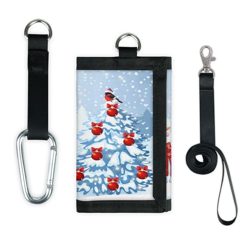 TropicalLife Schneemann Weihnachten Geldbörse Slim Kleine Tasche Geld Organizer Tasche Weihnachten Thema Leicht Tragbar Kleingeld Geldbörse von TropicalLife