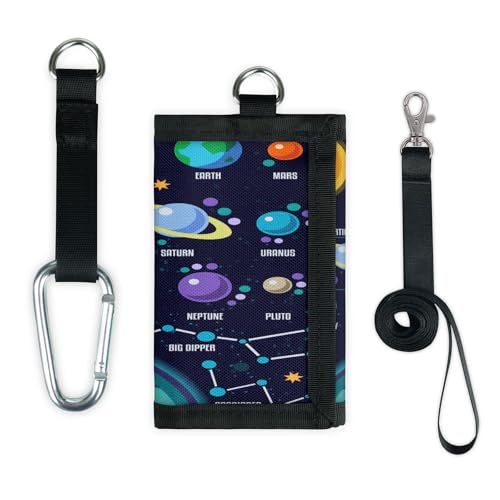 TropicalLife Solar Galaxy Cartoon Space Wallet Slim Small Pocket Money Organizer Bag Space Lightweight Portable Change Purse von TropicalLife